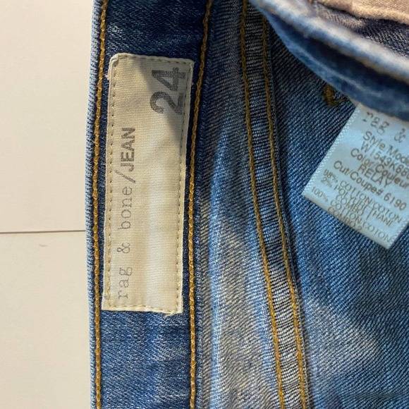 Rag & Bone Relay Jeans Skinny Ankle Zipper Sz 24 Racer Striped Denim Pant Moto - Picture 5 of 9